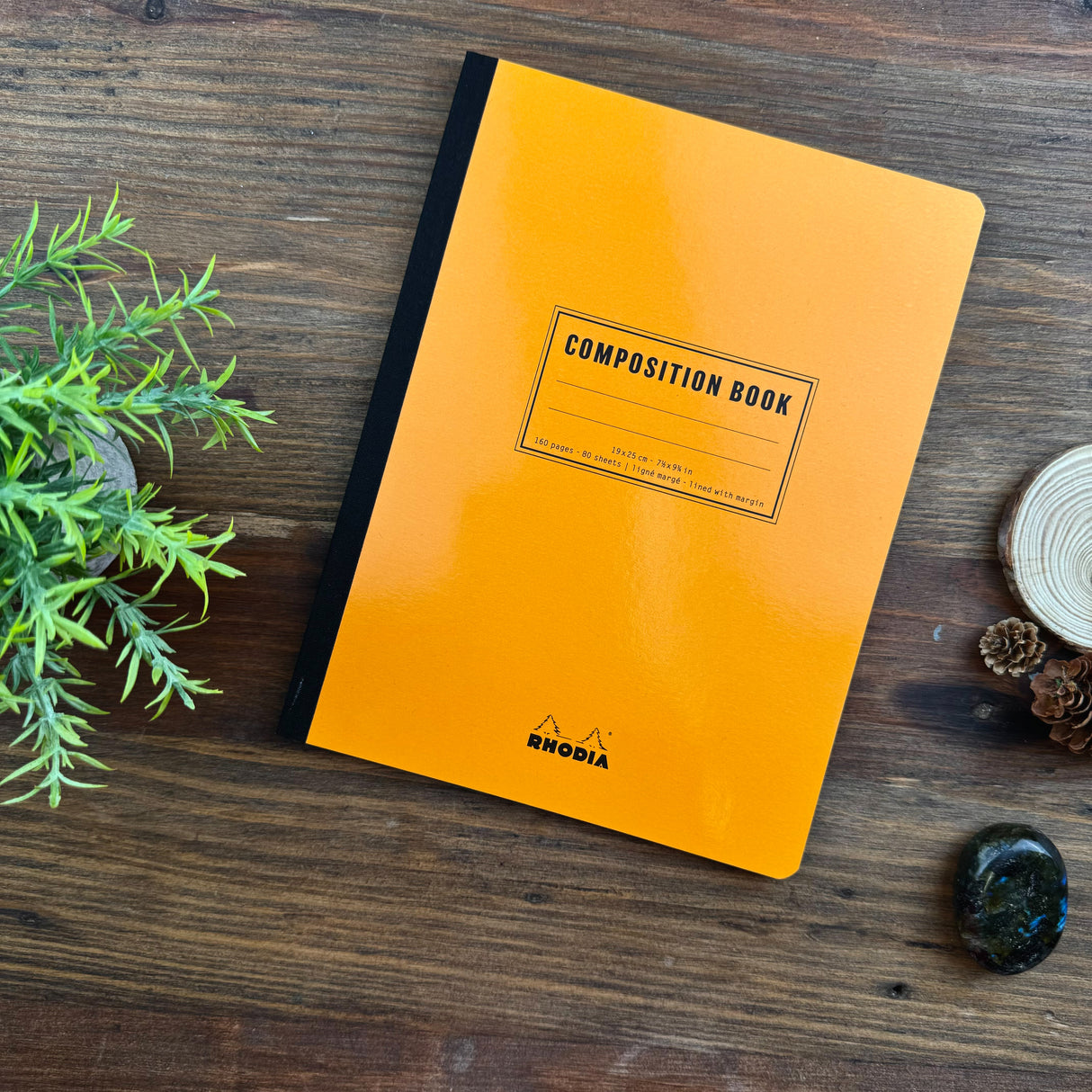 Rhodia Composition Book - Lined 160 sheets - 7 1/2 x 9 3/4 - Orange Cover