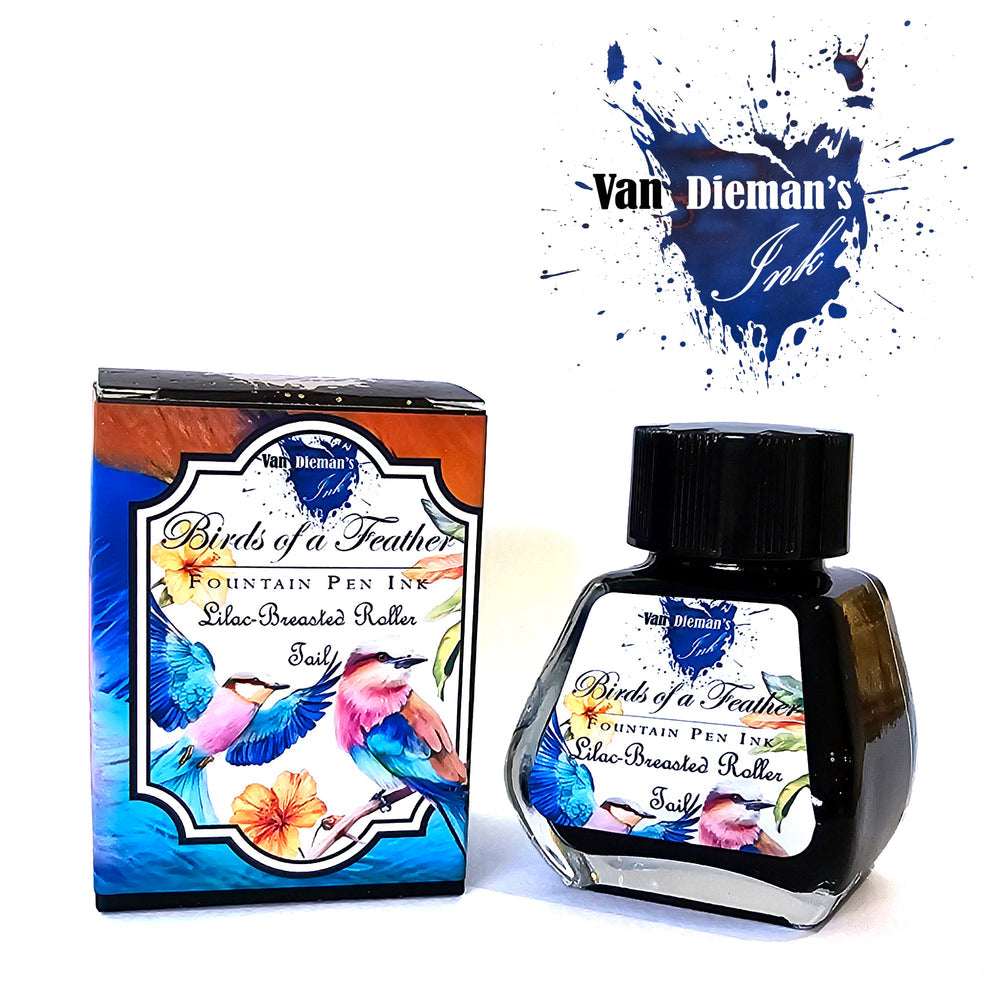 Van Dieman's Birds of a Feather - Lilac-Breasted Roller Tail - 30ml Bottled Ink