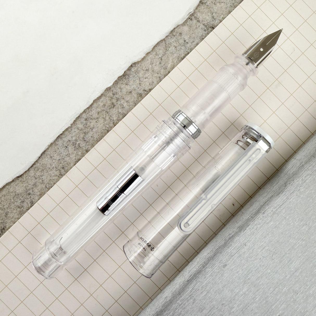 Sailor Tuzu Glassy Fountain Pen - Crystal White (Limited Edition)