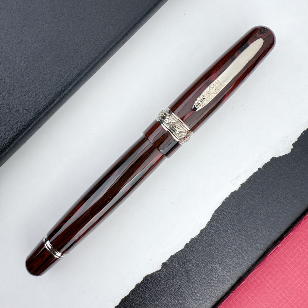 Stipula Etruria Ebonite Fountain Pen - Red/Black