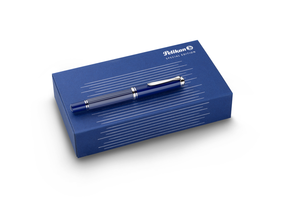Pelikan Souveran M815 Fountain Pen - Metal Striped Blue (Special Edition)