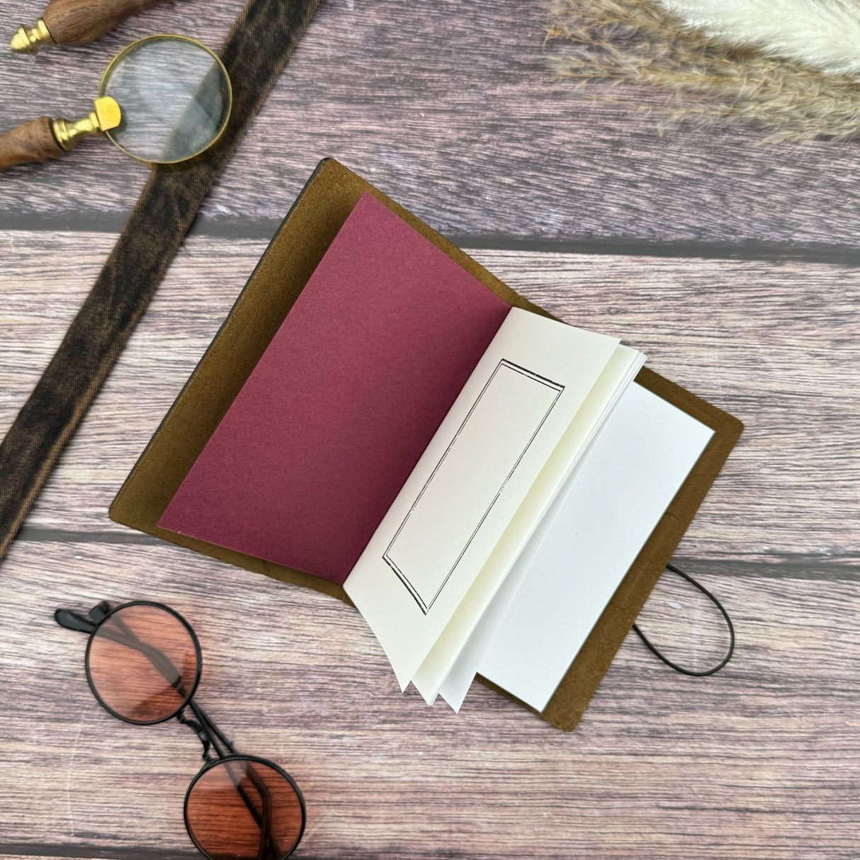 Traveler's Leather Notebook - Passport Size - Olive
