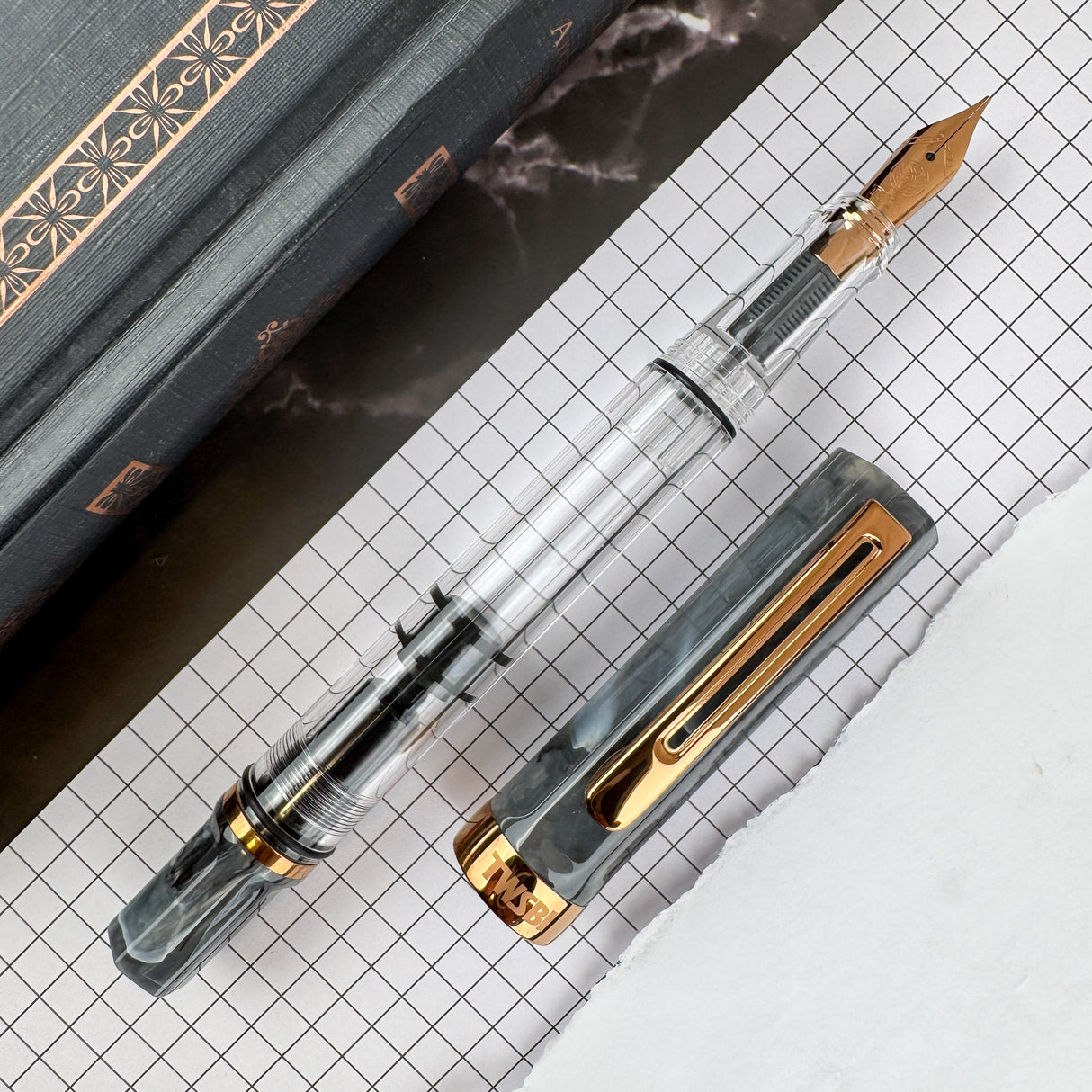 TWSBI Black Marble and Bronze Fountain Pen