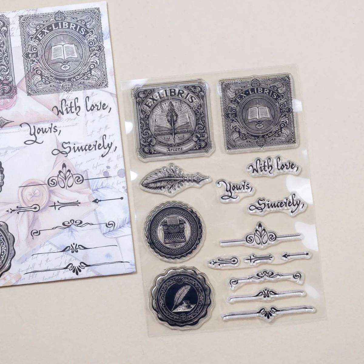 CoraCreaCrafts Clear Stamp - Writing Desk