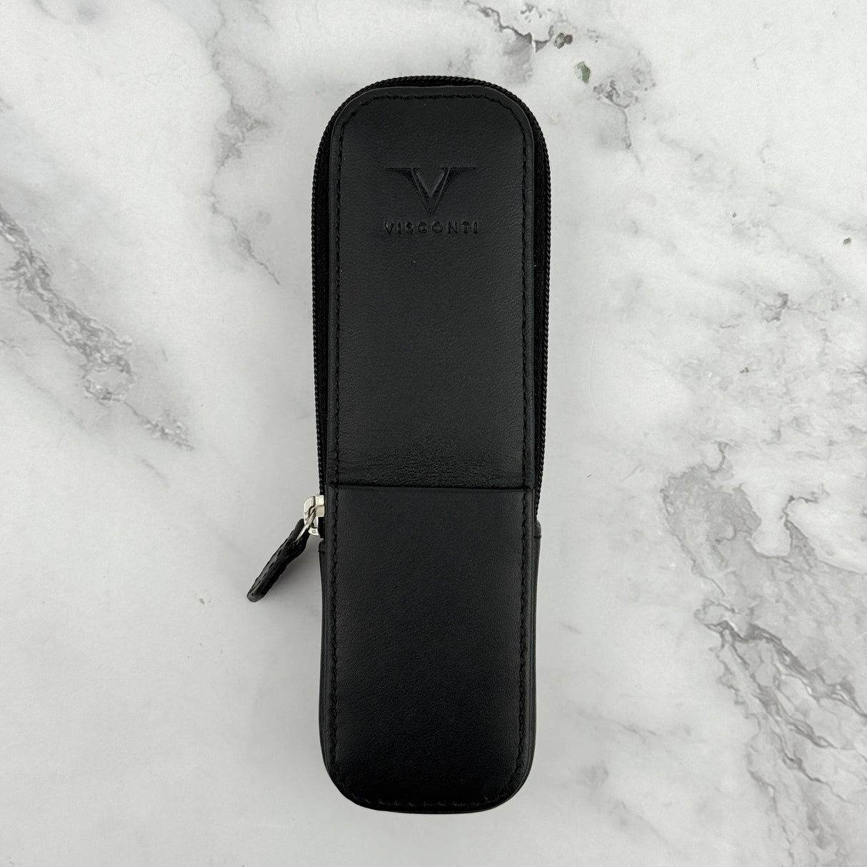 Visconti Leather 2 Pen Holder - Black