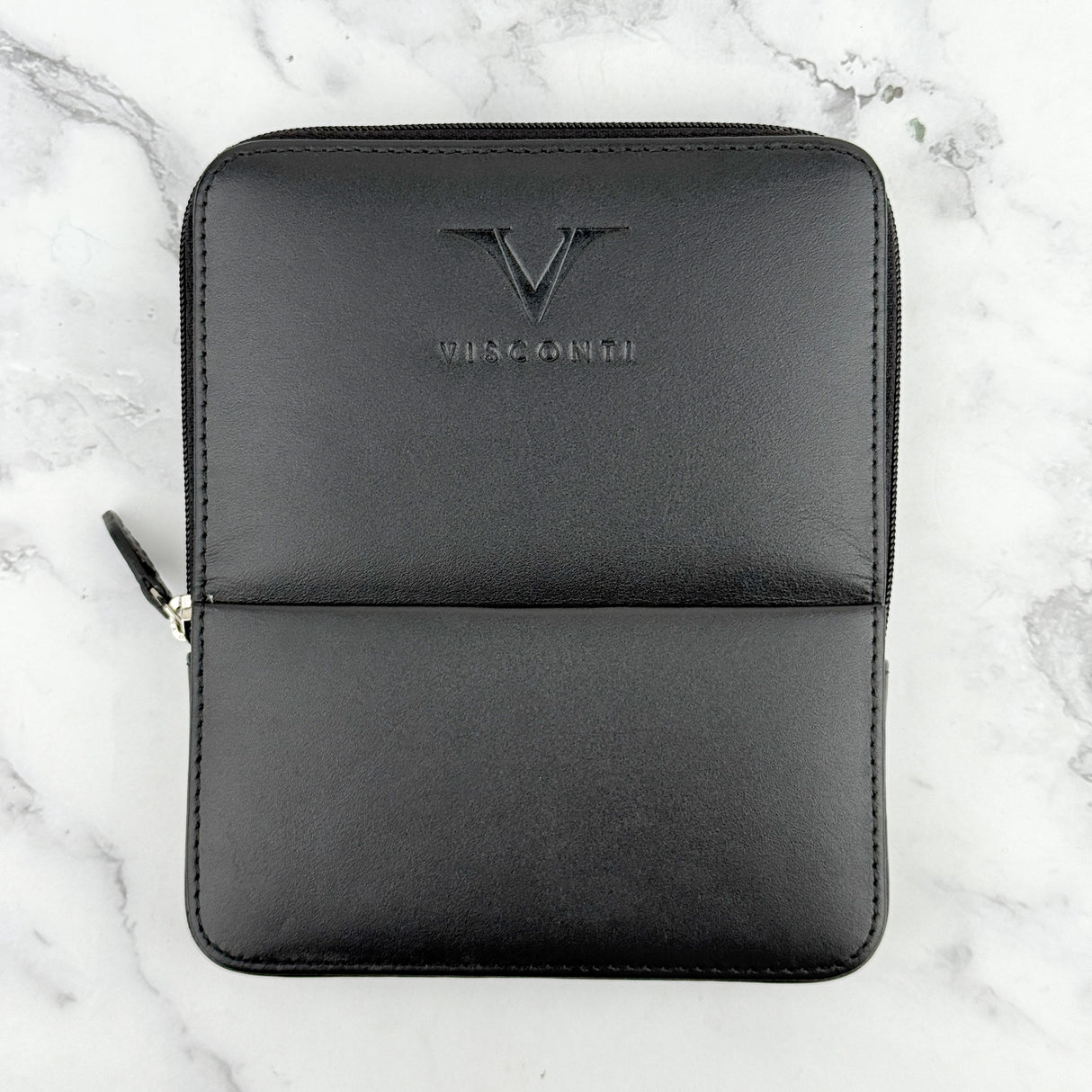 Visconti Leather 6 Pen Holder - Black