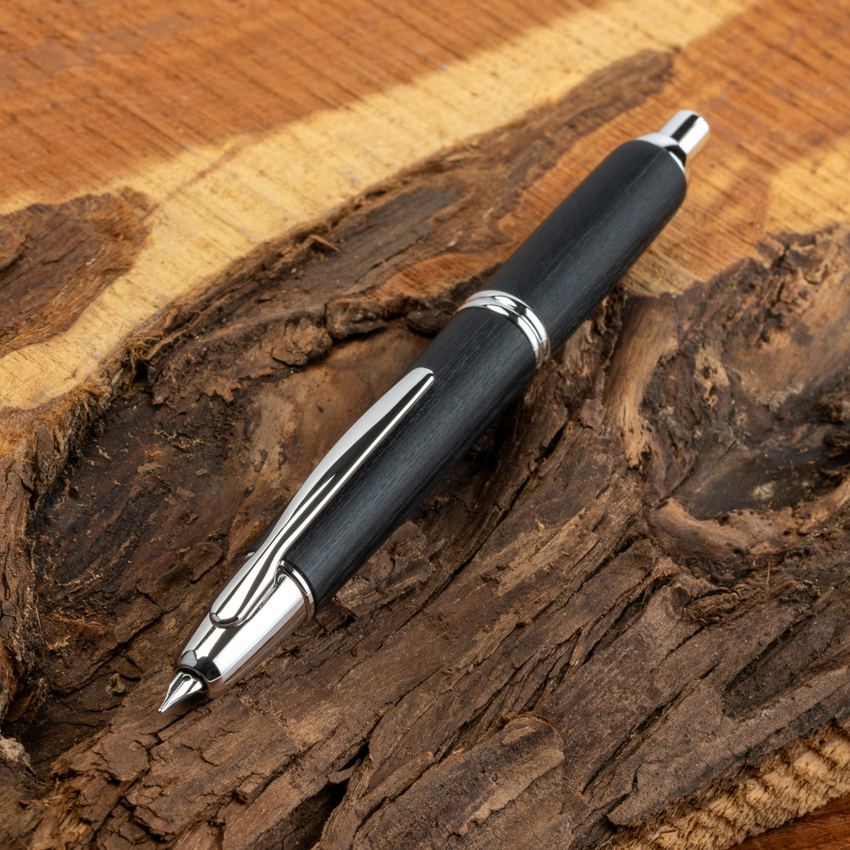 Pilot Vanishing Point Birchwood Fountain Pen - Black