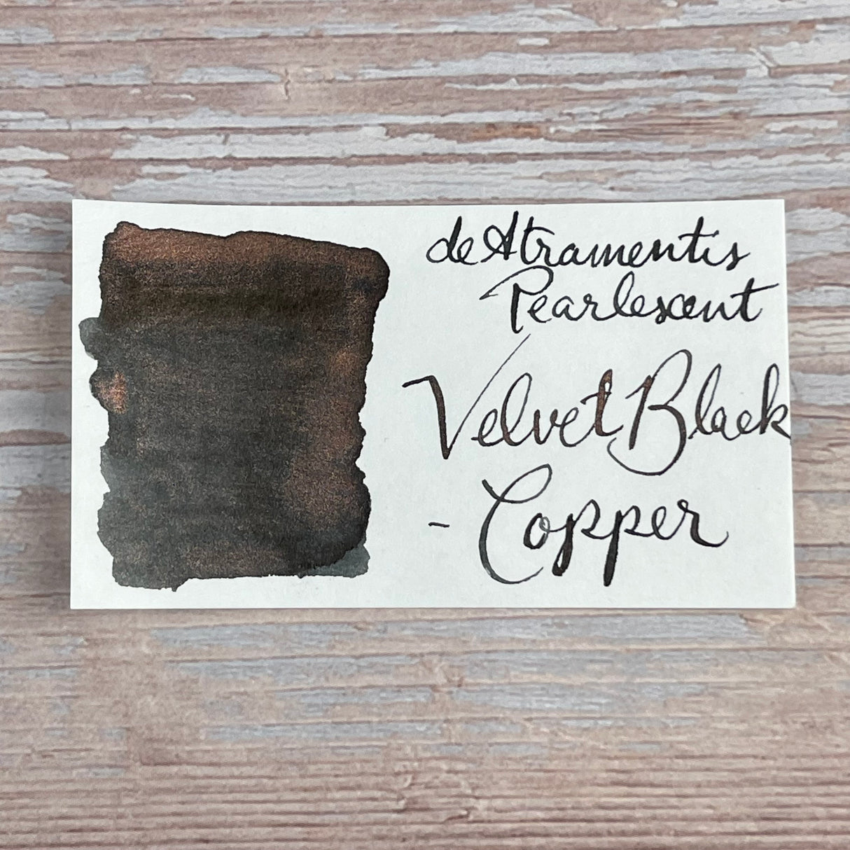 De Atramentis Pearlescent Velvet Black Copper- 45ml Bottled ink