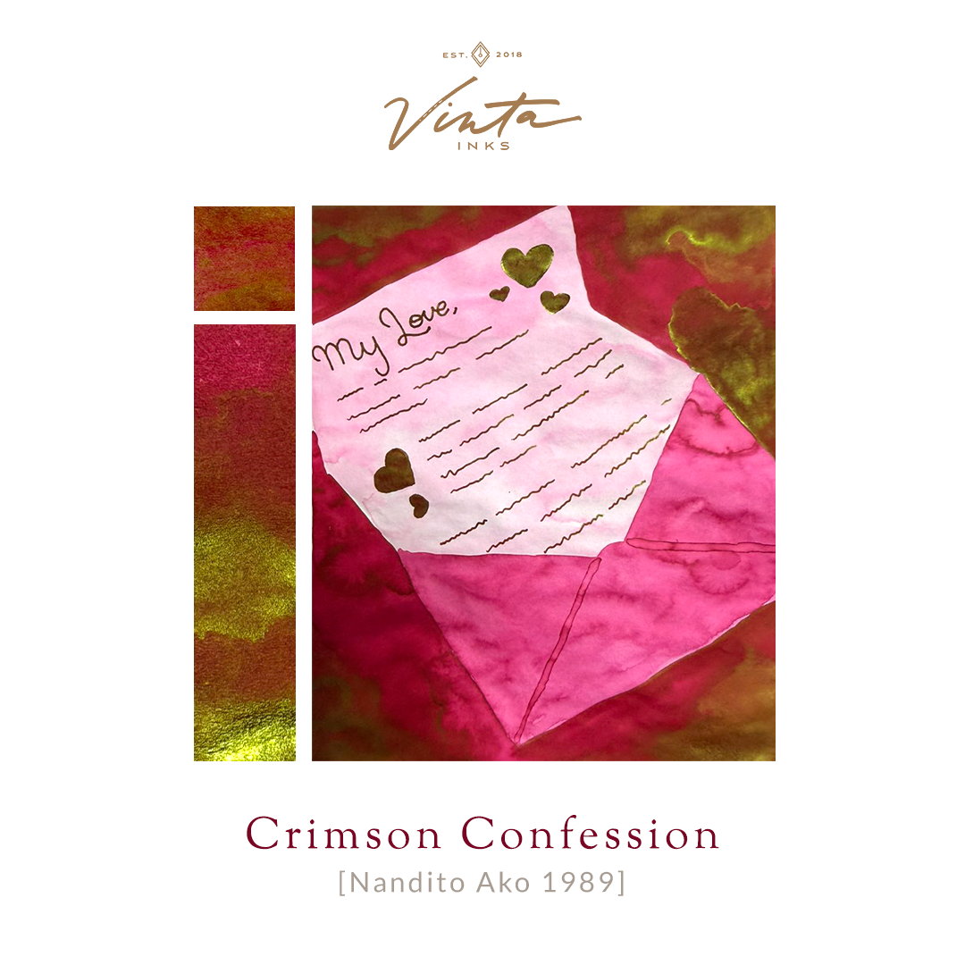 Vinta Crimson Confession (Nandito Ako 1989) - 30ml Bottled Ink