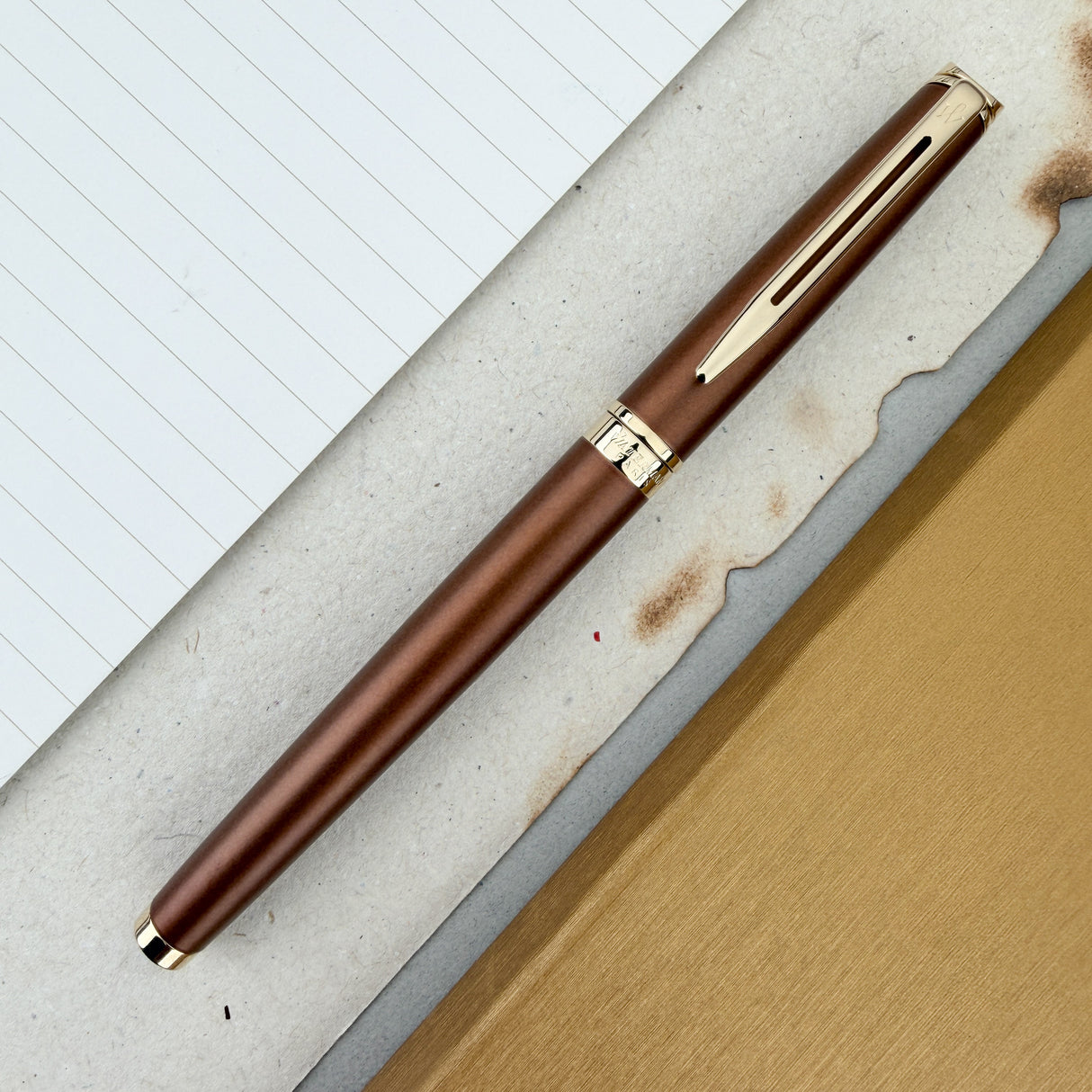 Waterman Hémisphère Understated Edit Fountain Pen - Metallic Copper Red