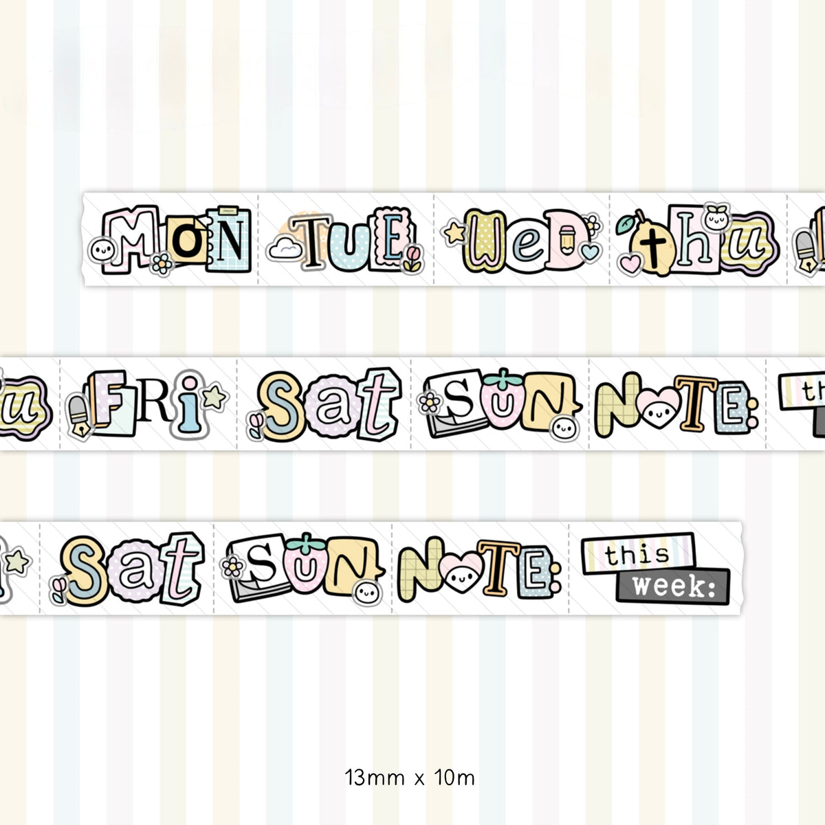 TheCoffeeMonsterzCo Scrappy Days Washi Tape - 13mm