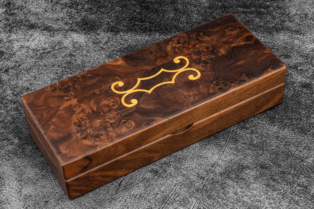 Galen Leather Wooden Pen Display Case w/ Lid