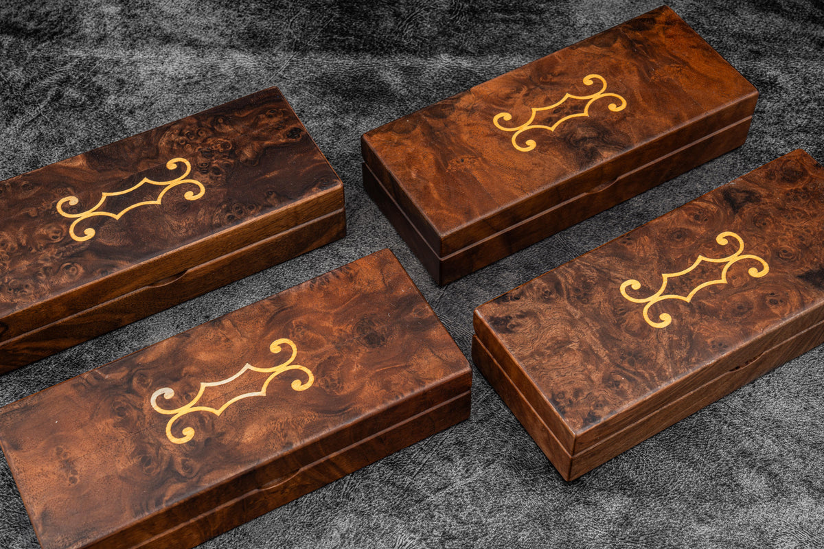 Galen Leather Wooden Pen Display Case w/ Lid