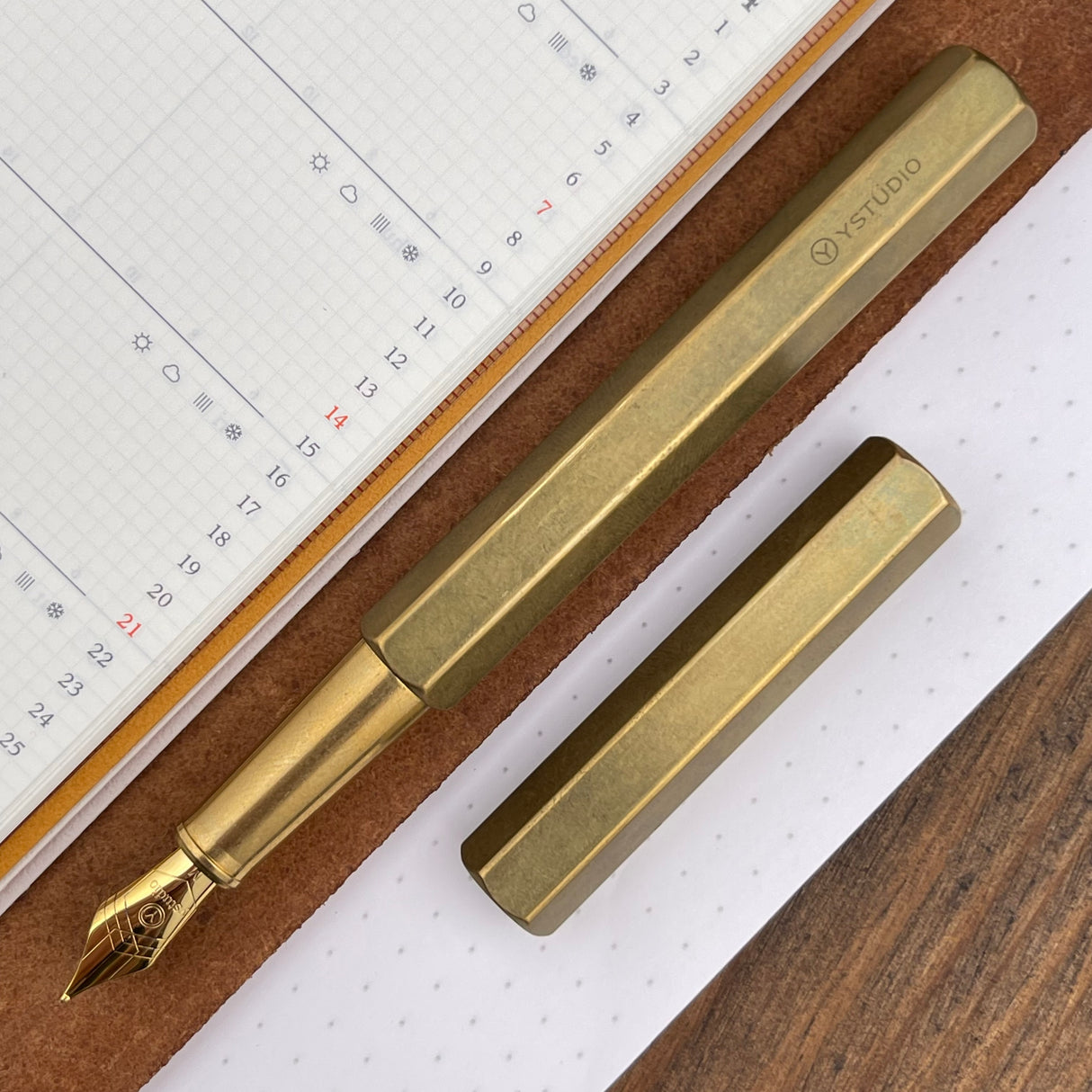 ystudio Classic Fountain Pen - Revolve Brass (Doorbuster)