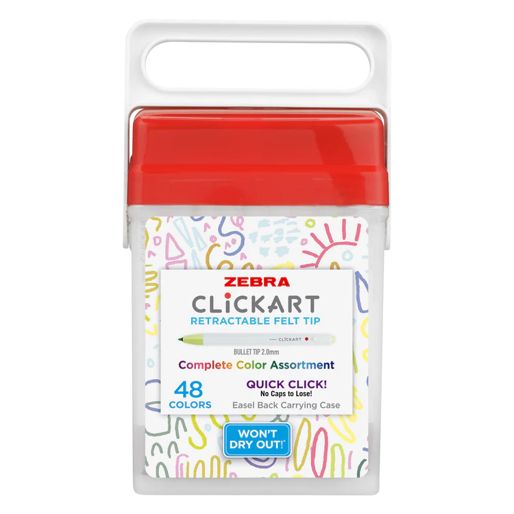 Zebra CLiCKART Retractable Marker Pens (48 Pen Set)