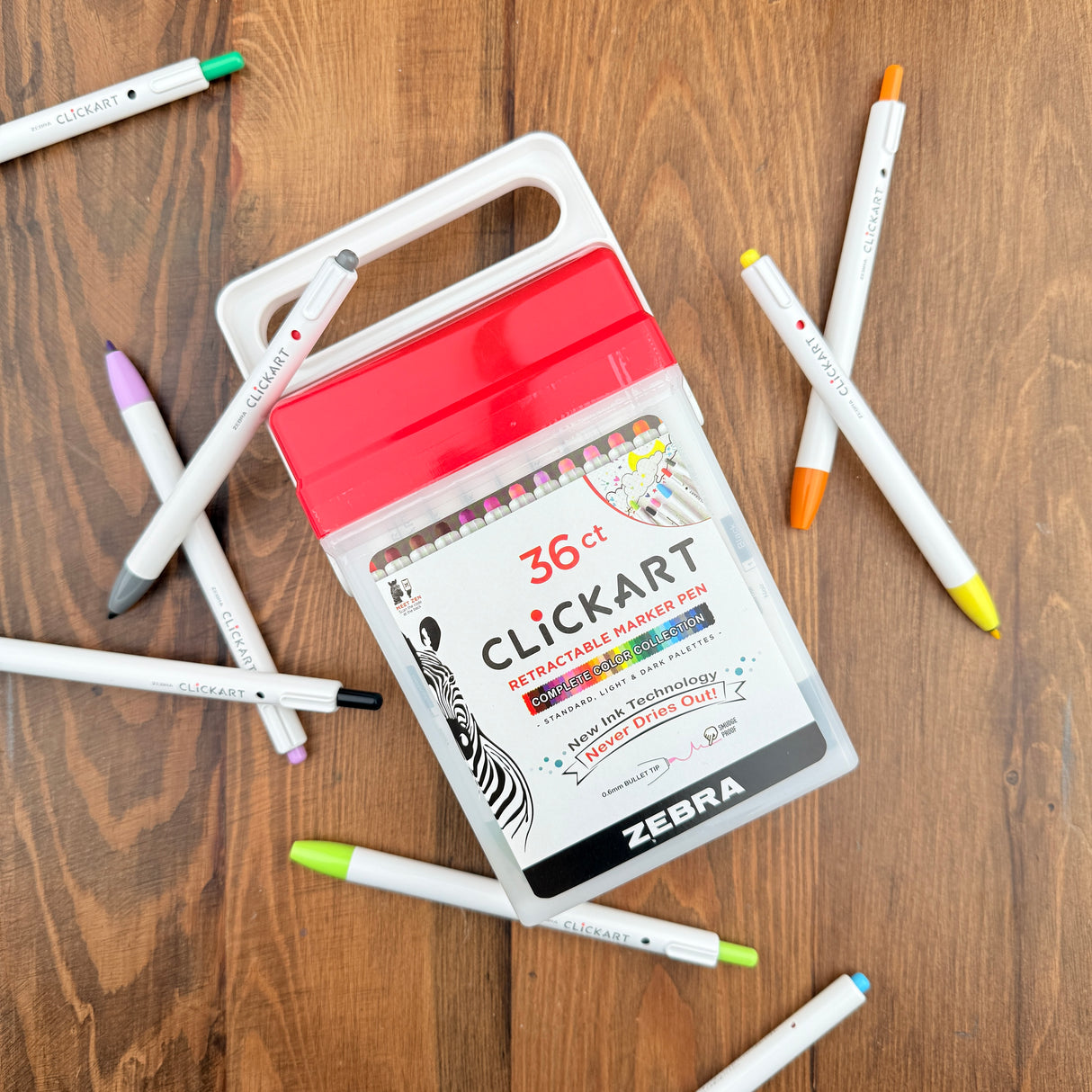 Zebra CLiCKART Retractable Marker Pens (36 Pen Set)
