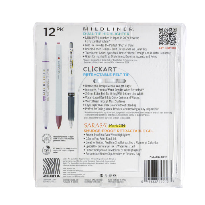 Zebra Journaling Set Assorted (12 Pack) (Doorbuster)