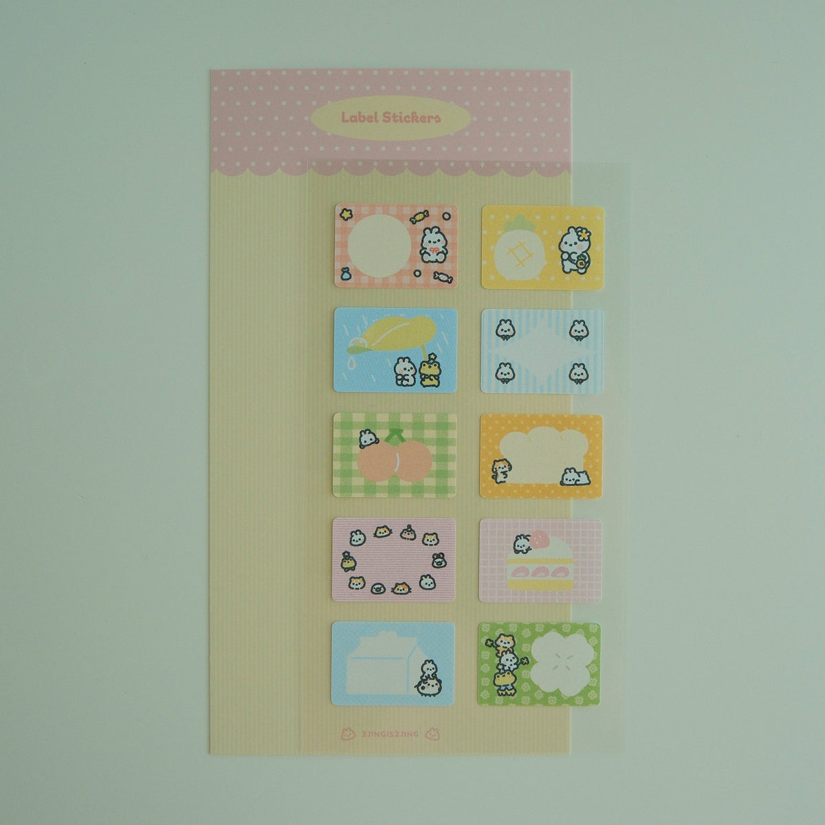 2jingis2jing Bunny Label Sticker Sheet