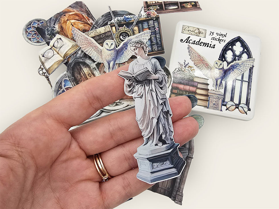 CoraCreaCrafts Academia Sticker Tin Box