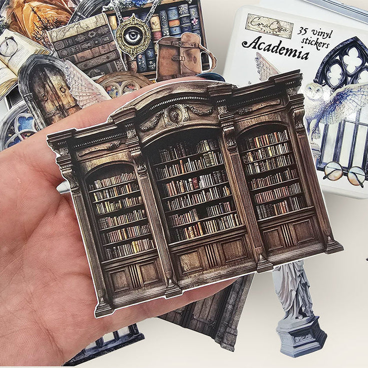 CoraCreaCrafts Academia Sticker Tin Box