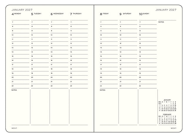Leuchtturm Academic Week Planner 2027, 18 Months, English