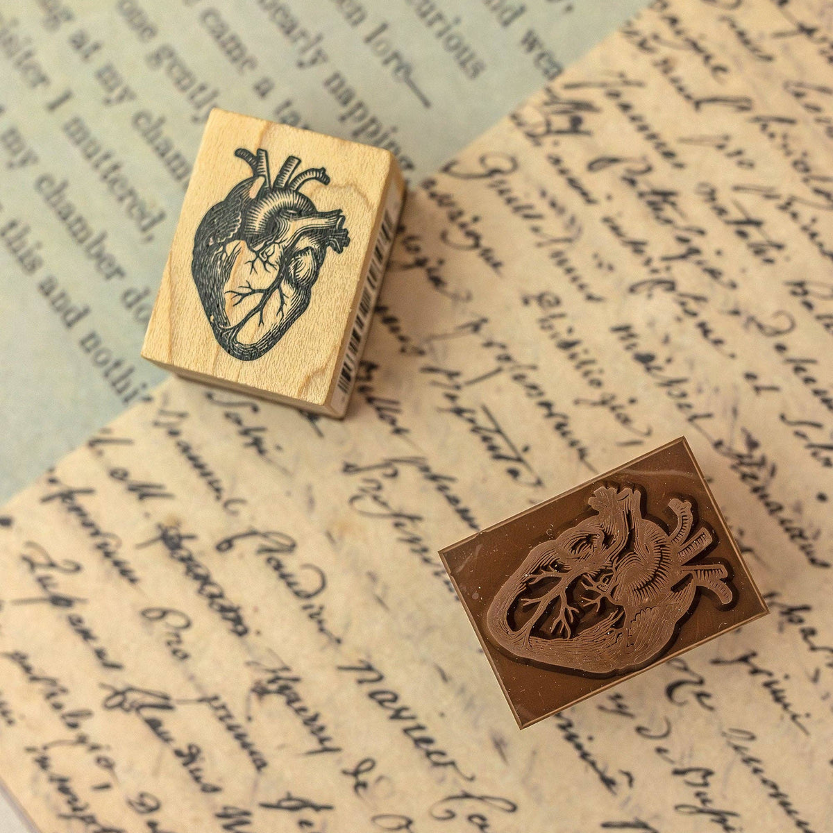 CoraCreaCrafts Heart Wooden Stamp