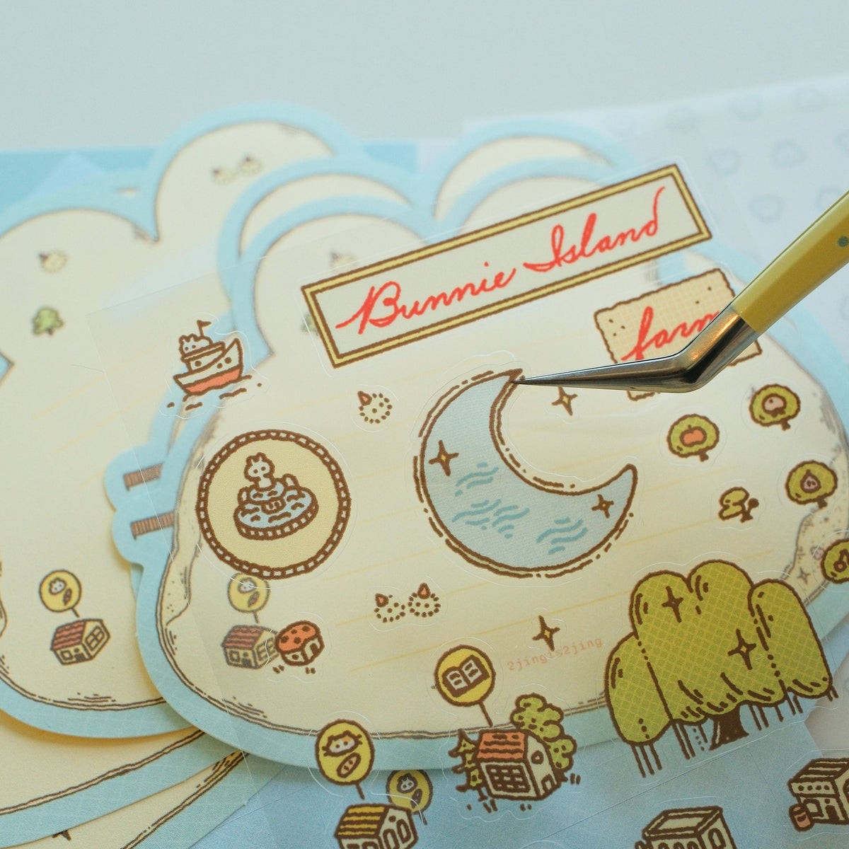 2jingis2jing Bunnie Island Mini Stationery Pack