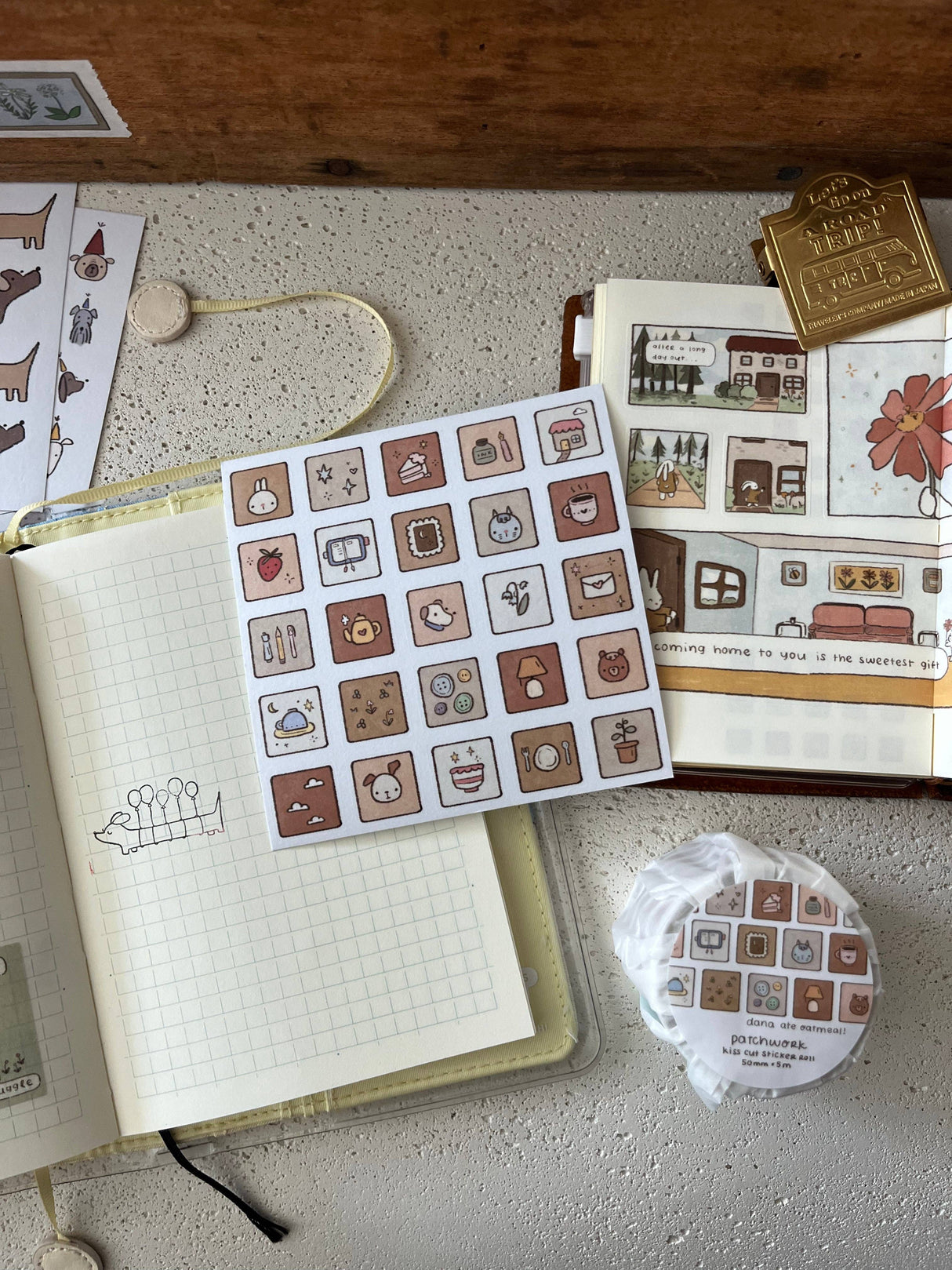 dana ate oatmeal! Patchwork Sticker Sheet