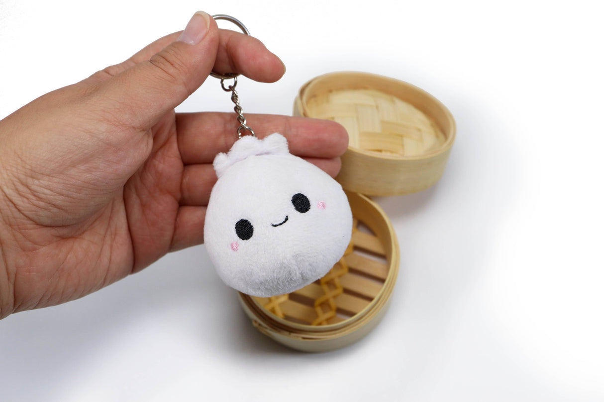Tiny Bao Plush Keychain: With Steamer
