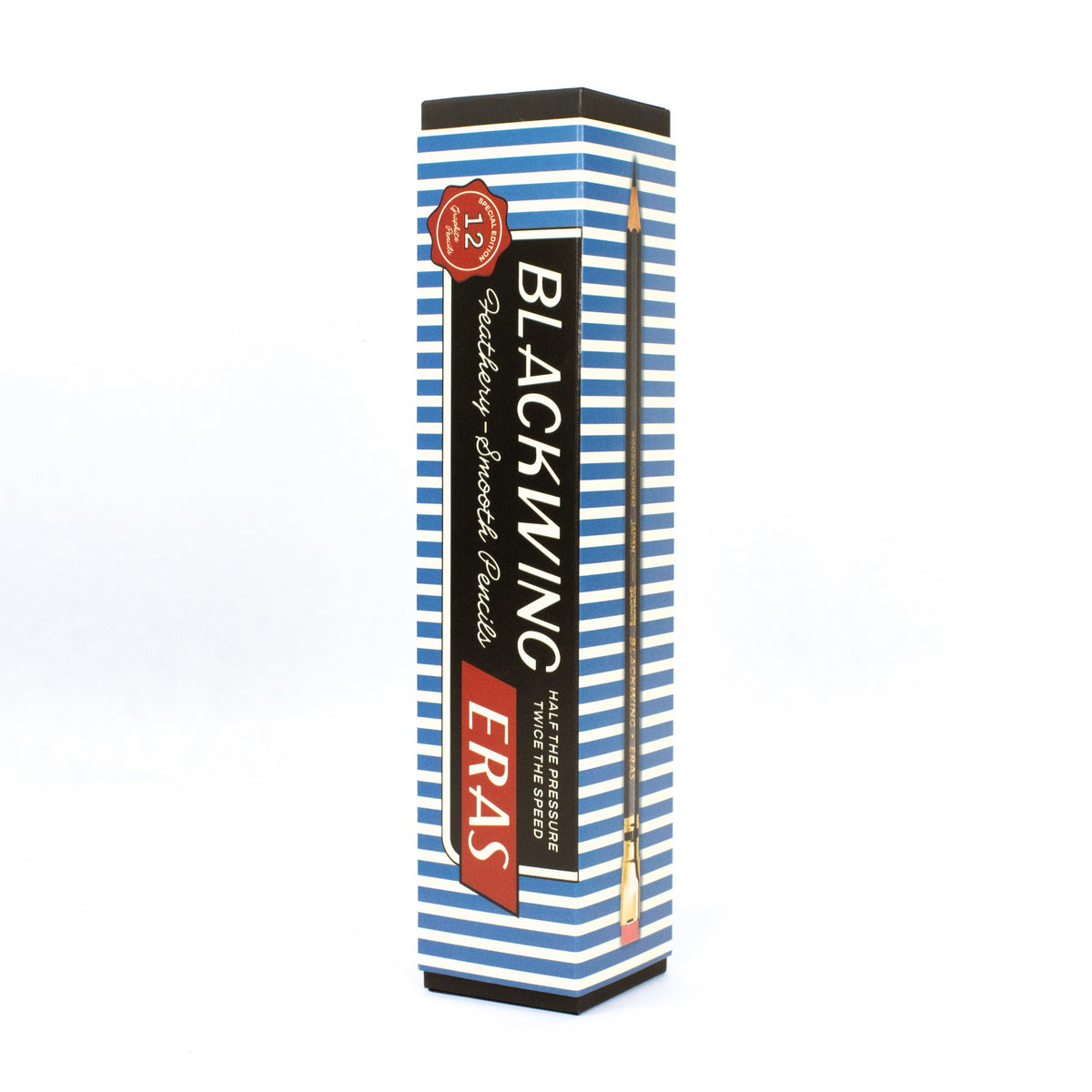 Blackwing Eras 2026 pencils in retro striped box
