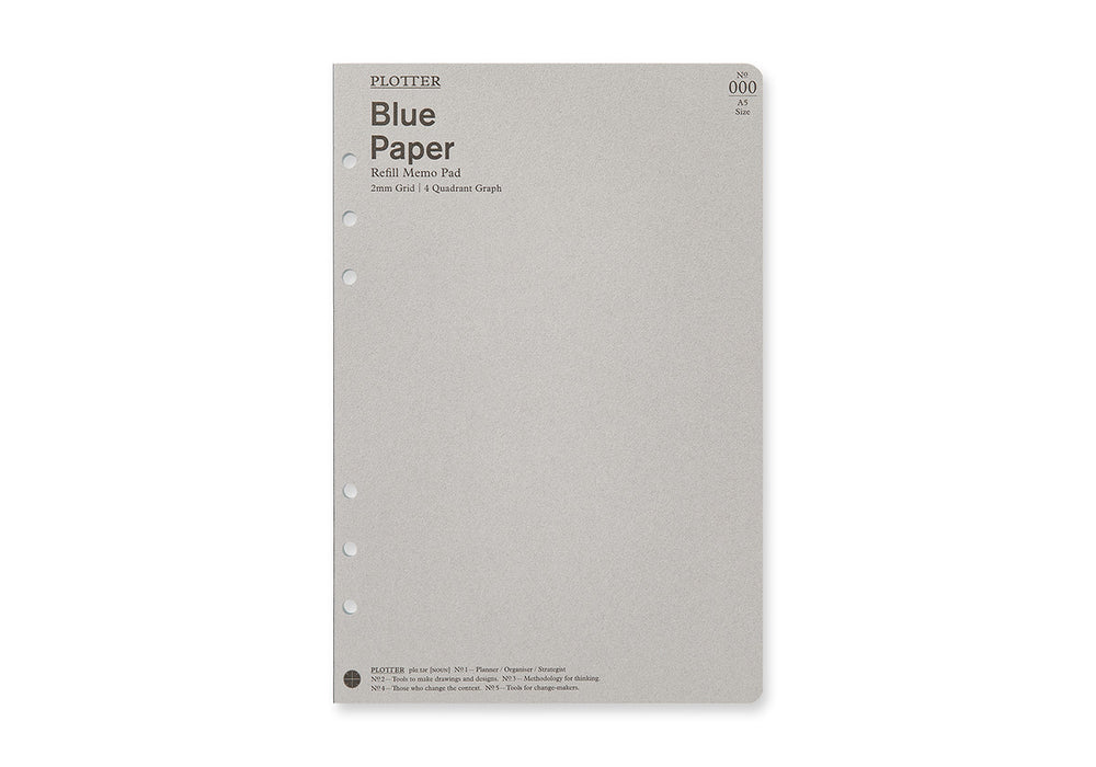 Plotter Blue Paper - 2mm Grid Quadrant Graph - 50 sheets (A5 Size)
