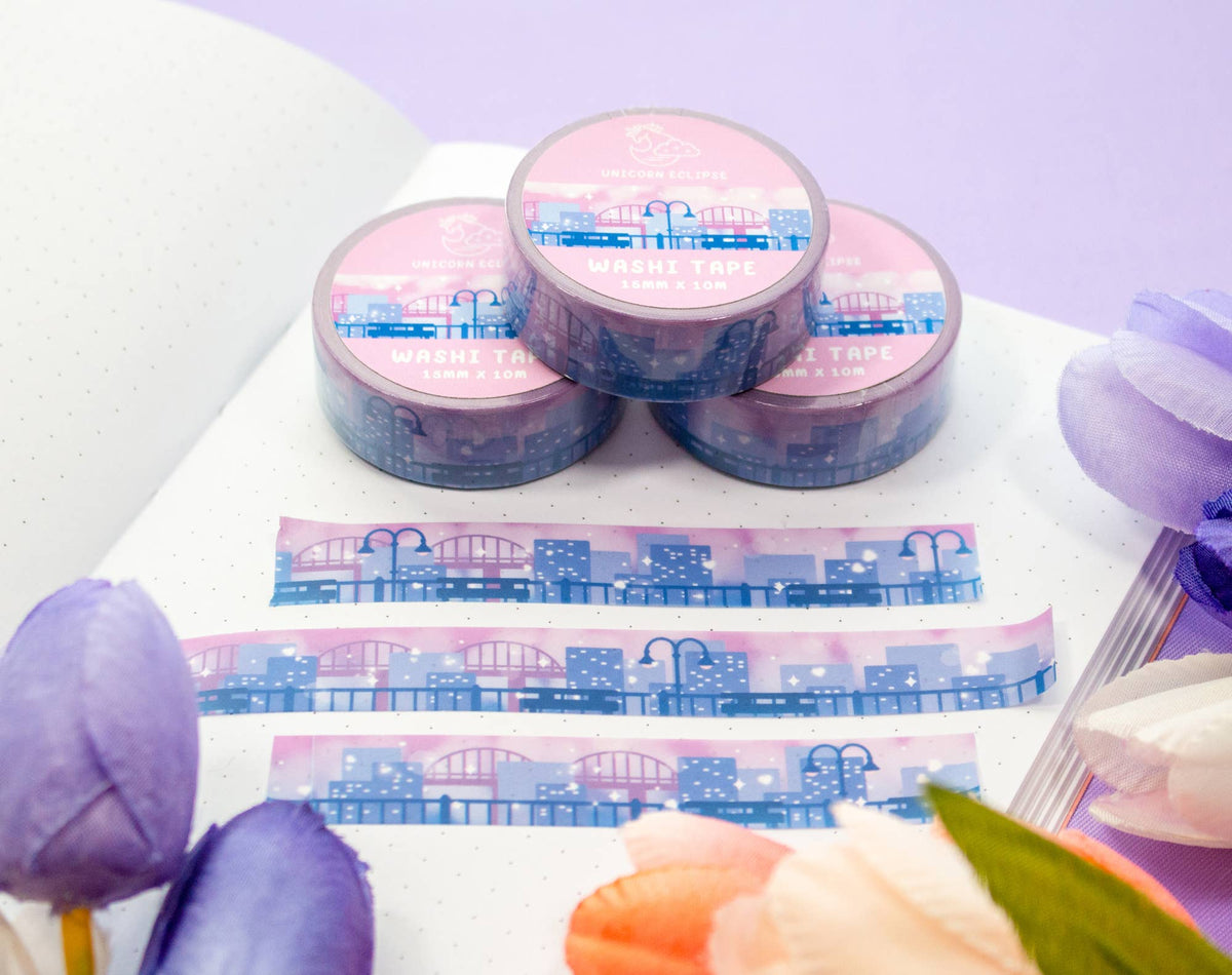 Unicorn Eclipse City Skyline Washi Tape