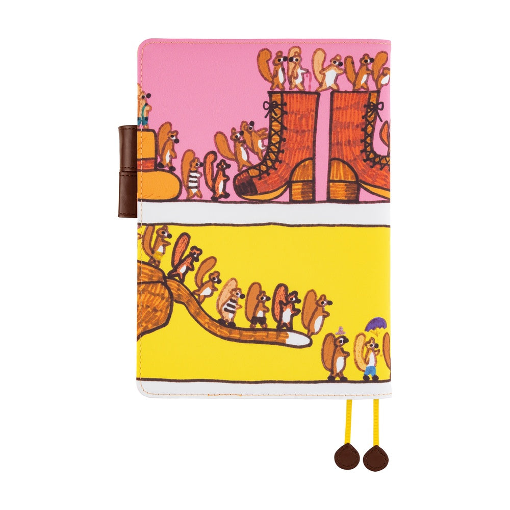 Hobonichi Techo A5 Cousin Planner Set - 100%ORANGE: Where’s the Squirrel Going (April Start)