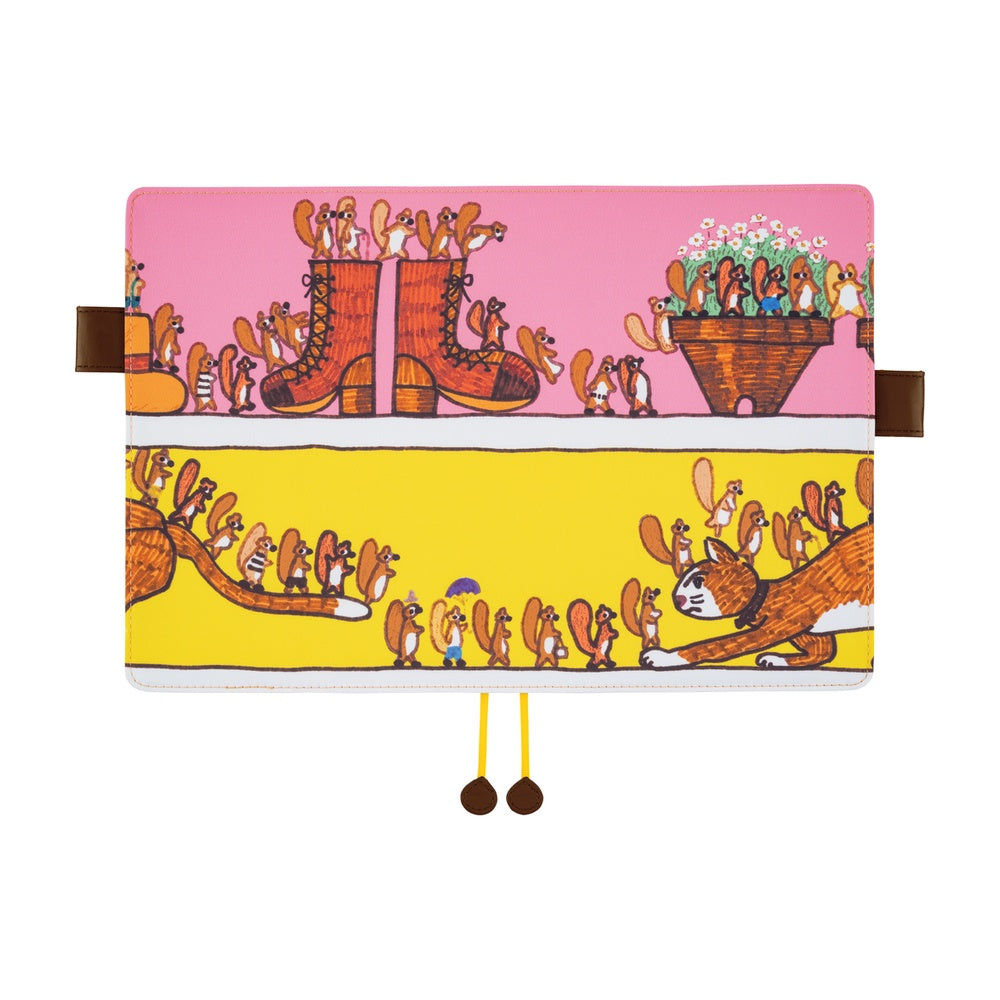 Hobonichi Techo A5 Cousin Planner Set - 100%ORANGE: Where’s the Squirrel Going