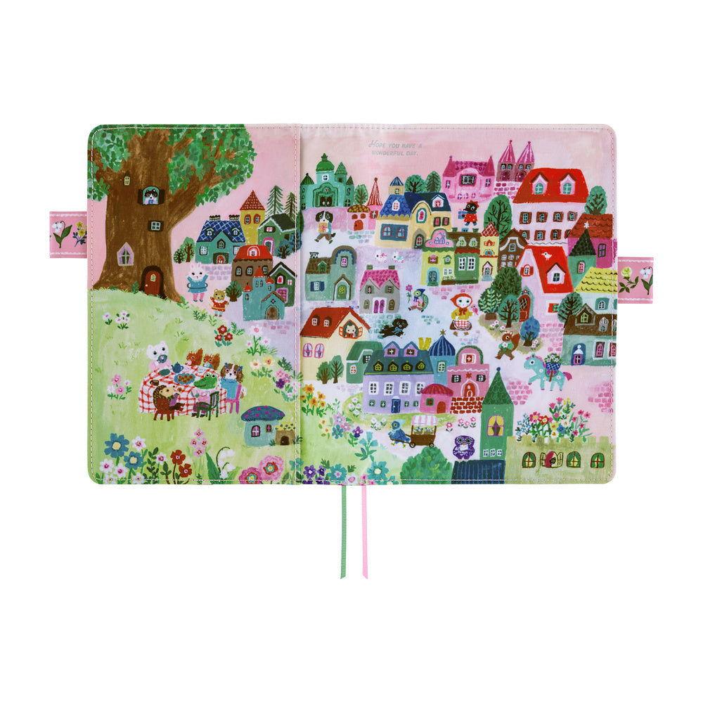Hobonichi Techo A5 Cousin Cover - Yumi Kitagishi: White Cat Village
