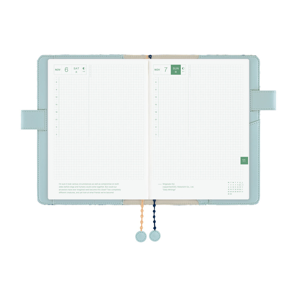 Hobonichi Techo A5 Cousin Cover - minä perhonen: felice (Blue)