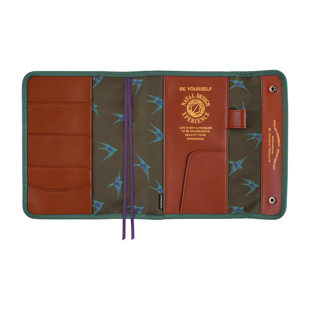 Hobonichi Techo A5 Cousin Cover - Natal Design: Hello New Day! (Retro Stripe)
