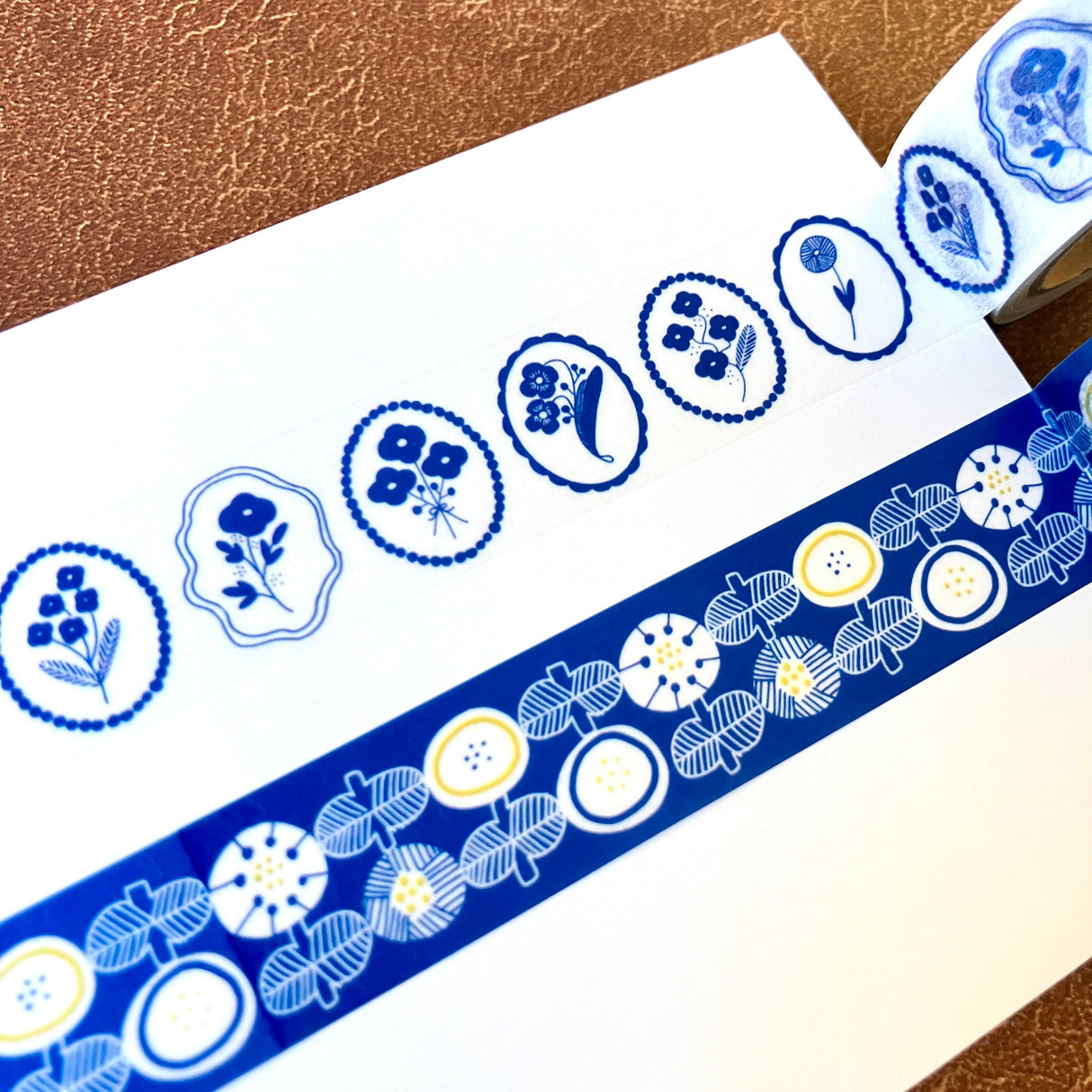 Papier Platz Kurogoma. Washi Tape - Blue Bloom