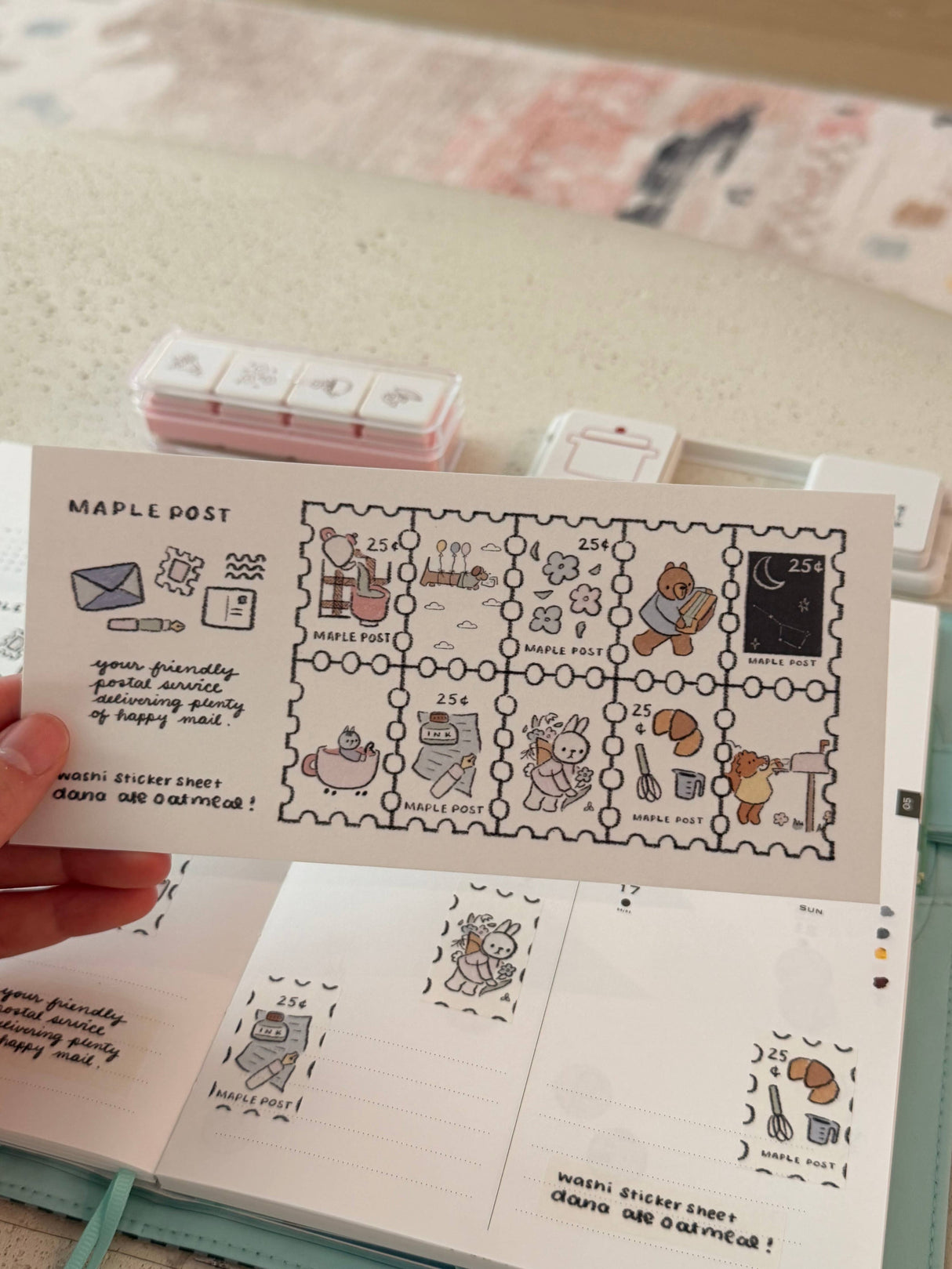 dana ate oatmeal! Maple Post Washi Sticker Sheet