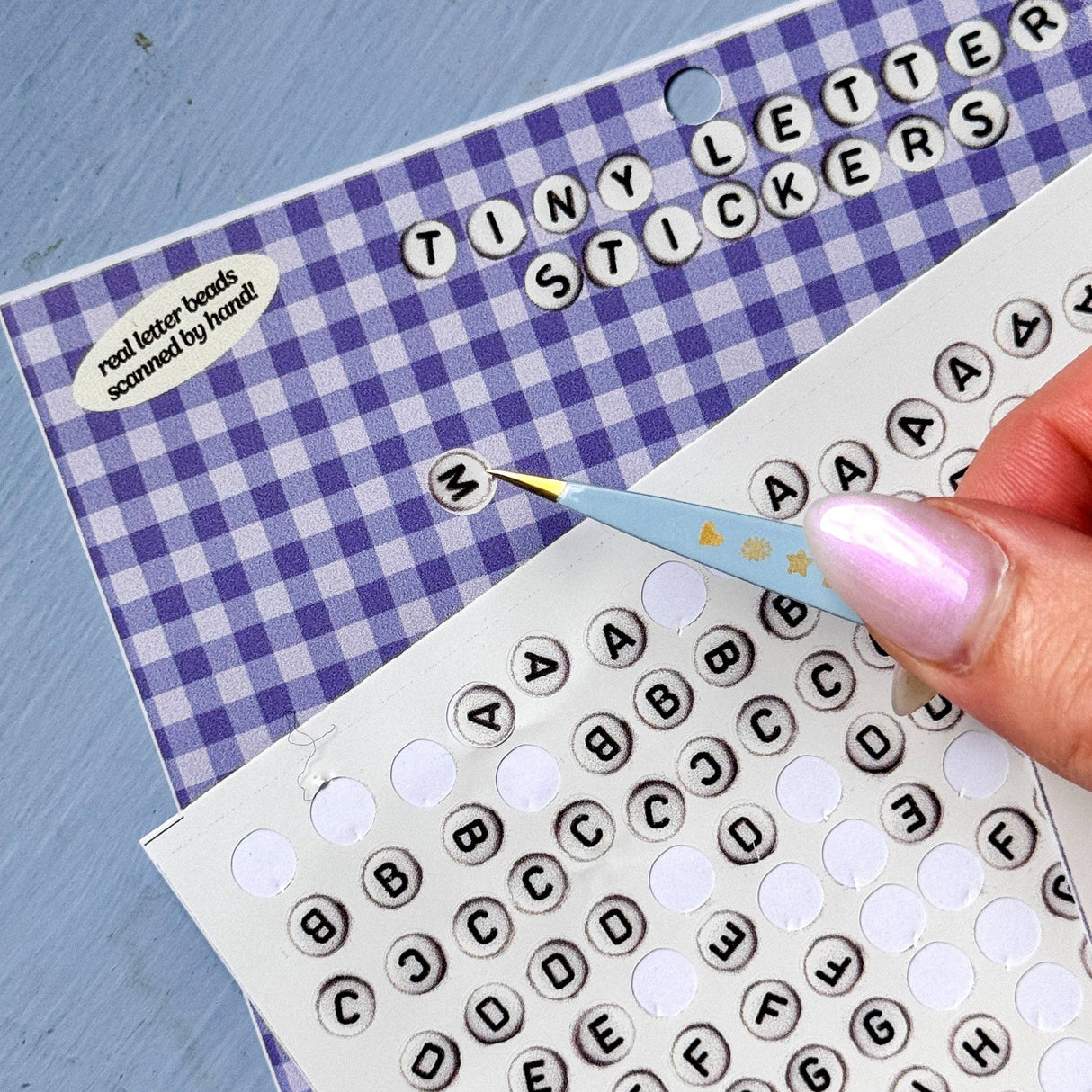 TINY STORE Bead Letter Stickers! (2 sheets, over 800 stickers)