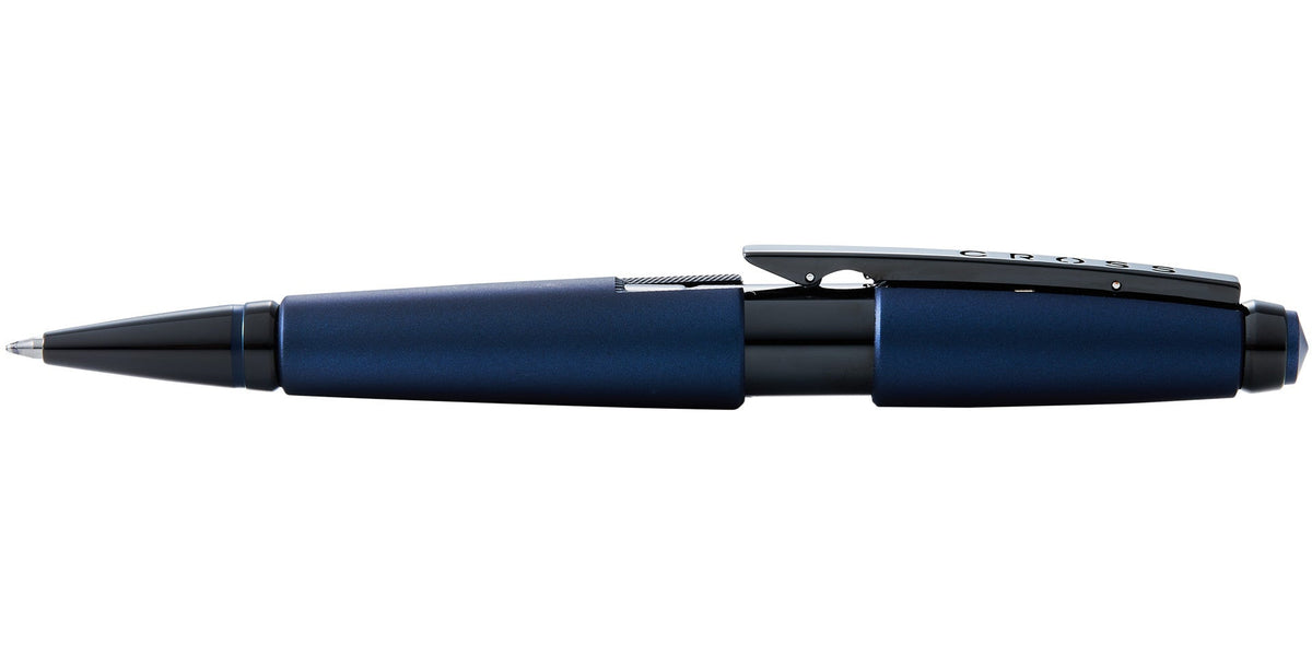 Edge Matte Blue Lacquer Rollerball Pen Detail