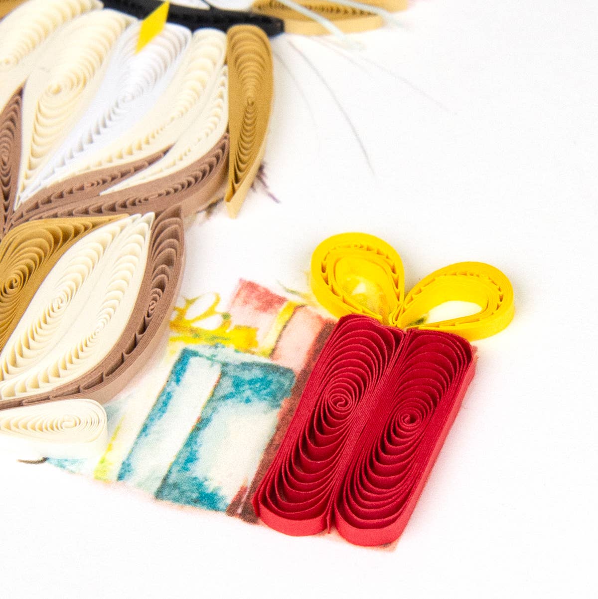 Quilled Holiday Cat Greeting Card