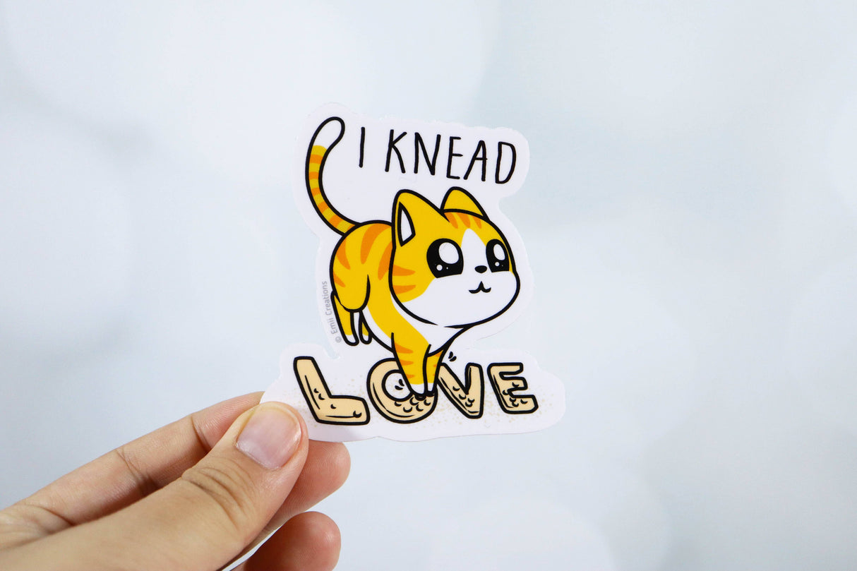 Emii Creations Knead Love Cat Vinyl Sticker