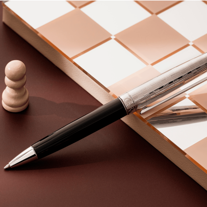 Caran D'Ache Damier Leman Ballpoint Pen Leather Case Set