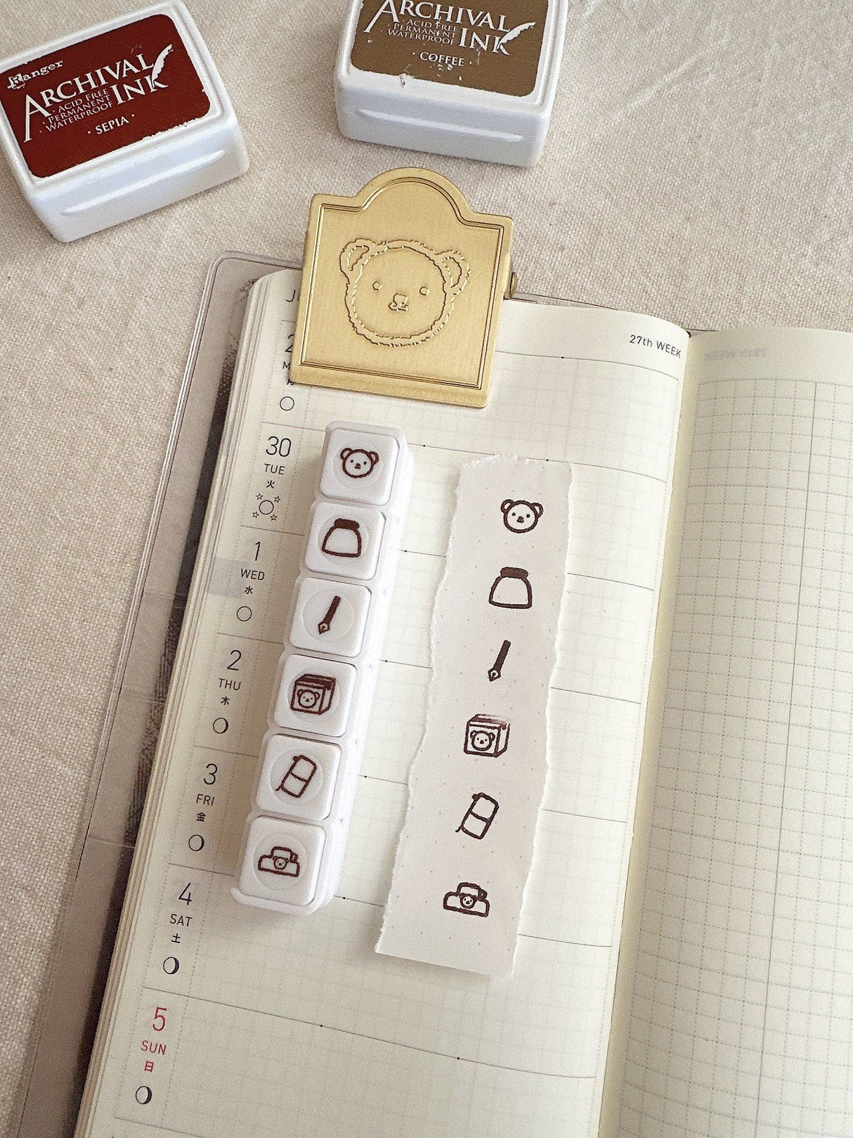 Bloom Paper Studio Caffeine Recharge Button Stamp