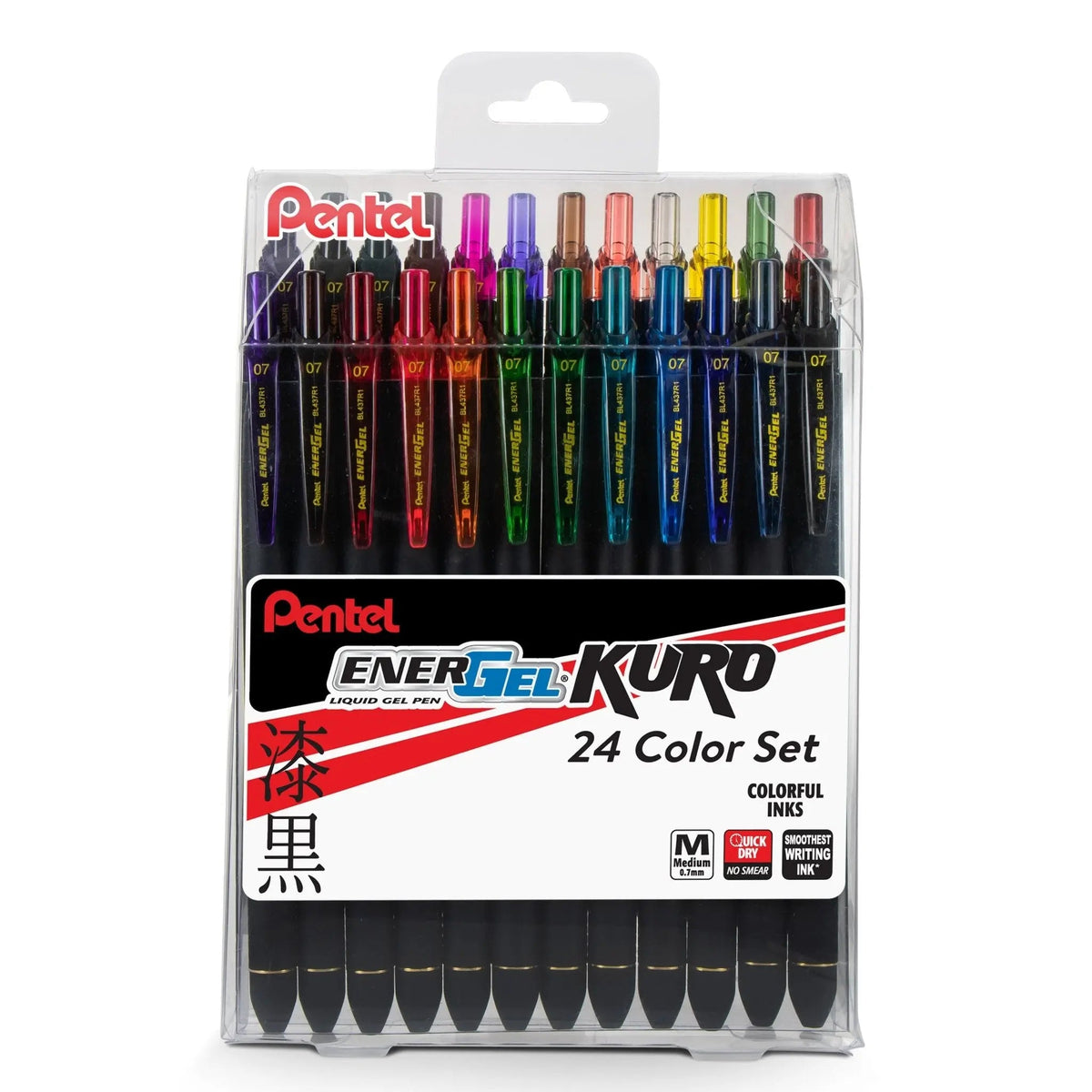 Pentel EnerGel Kuro Liquid Gel Pen Sets - 24 Color Set