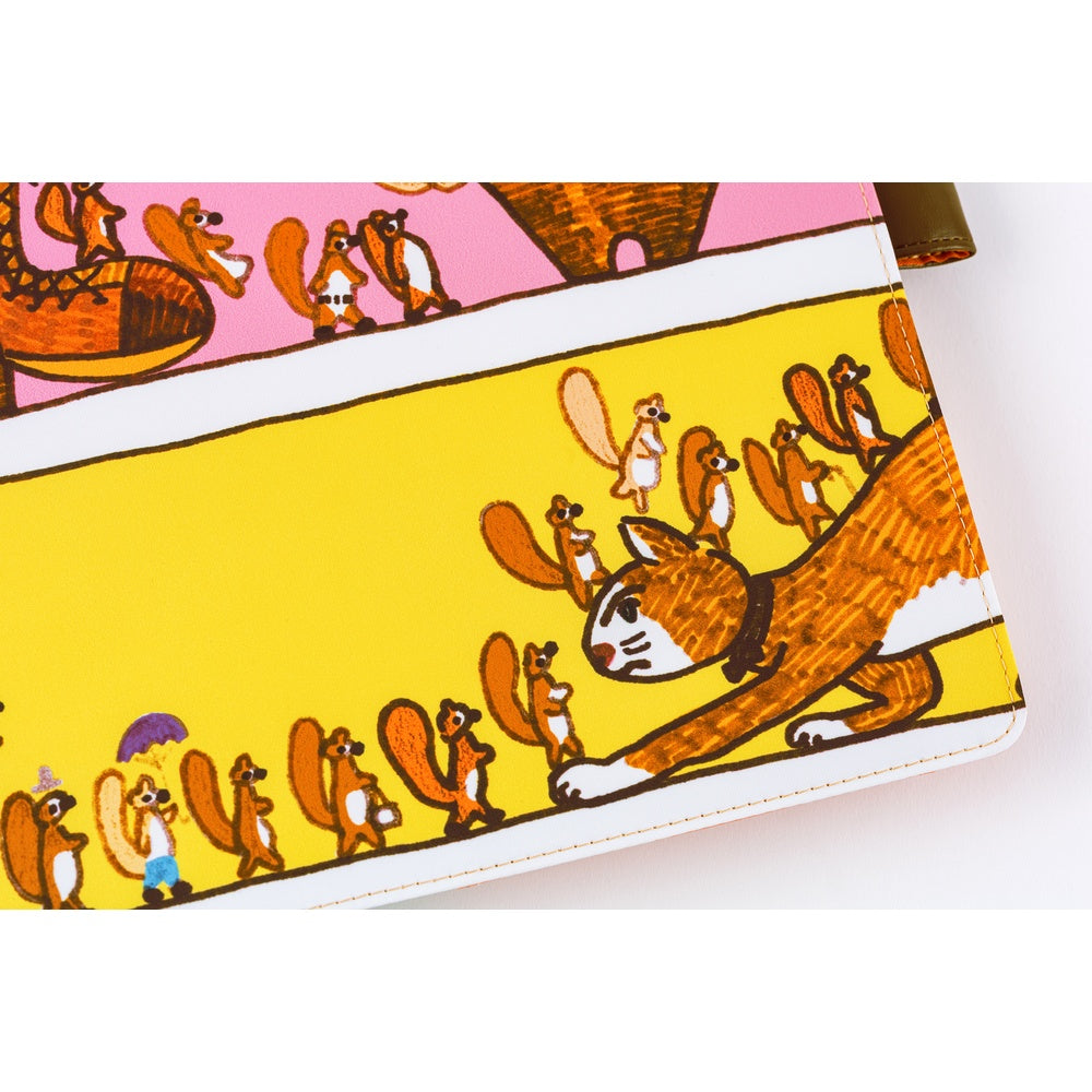 Hobonichi Techo A5 Cousin Planner Set - 100%ORANGE: Where’s the Squirrel Going (April Start)