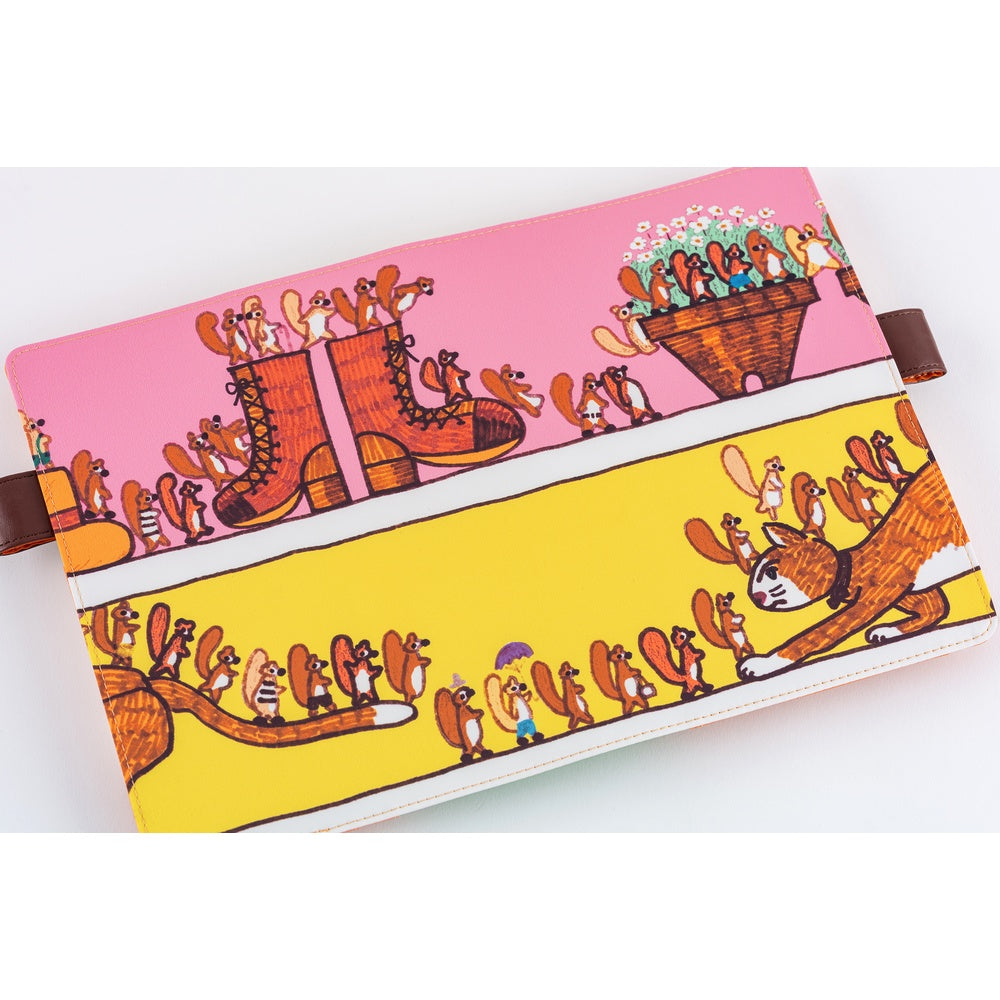 Hobonichi Techo A5 Cousin Planner Set - 100%ORANGE: Where’s the Squirrel Going (April Start)