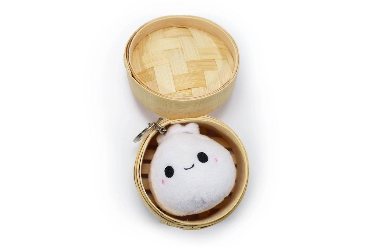 Tiny Bao Plush Keychain: With Steamer