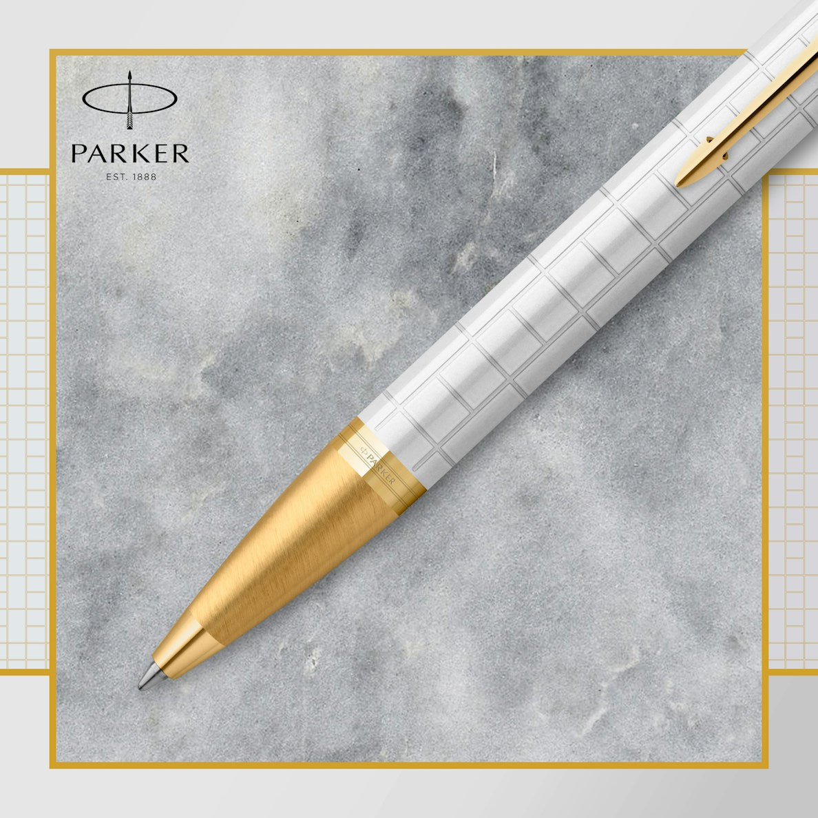 Parker IM Premium Ballpoint Pen - Pearl Lacquer & Gold Trim